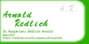 arnold redlich business card